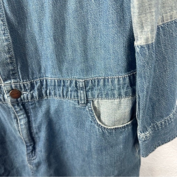 Current/Elliot The Whitney 100% Cotton Patchwork Denim Shirtdress Size 3 (US 8) - Picture 4 of 9